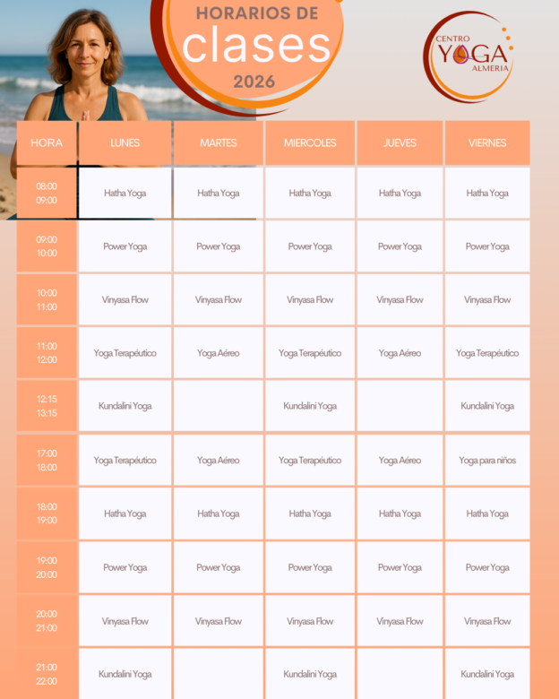 Horario de clases 2026 Centro Yoga Almeria